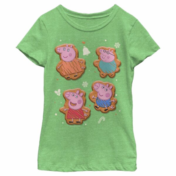 Girl’s Peppa Pig Christmas Gingerbread Cookie Family T-Shirt