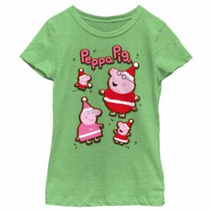 Girl’s Peppa Pig Christmas Gingerbread Cookies T-Shirt
