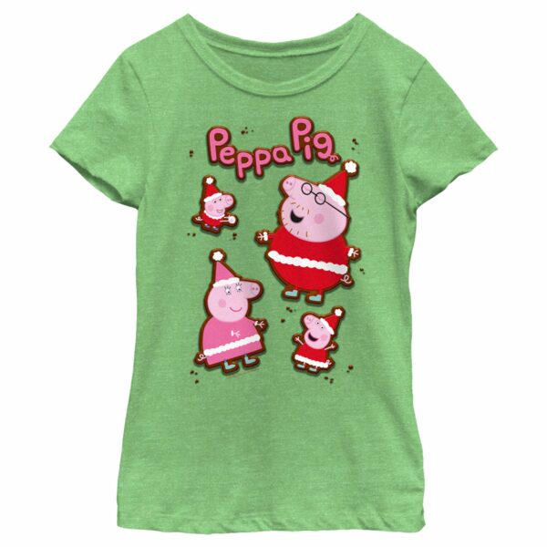 Girl’s Peppa Pig Christmas Gingerbread Cookies T-Shirt