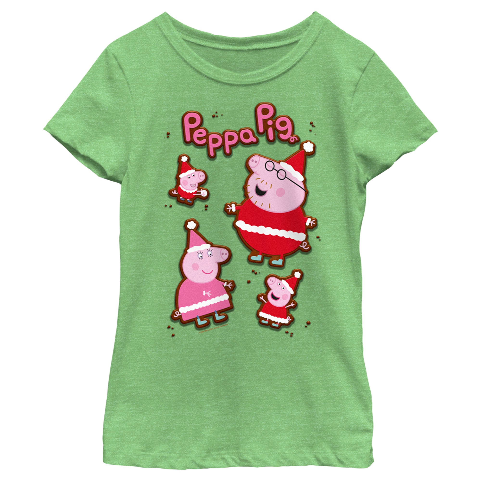Girl's Peppa Pig Christmas Gingerbread Cookies T-Shirt Girl's Peppa Pig Christmas Gingerbread Cookies T-Shirt