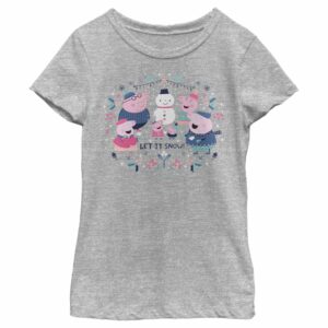 Girl’s Peppa Pig Christmas Let it Snow T-Shirt