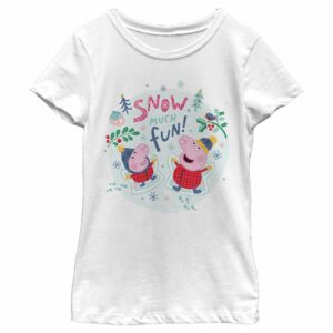 Girl’s Peppa Pig Christmas Snow Much Fun T-Shirt