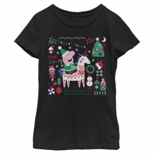 Girl’s Peppa Pig Christmas Unicorn T-Shirt