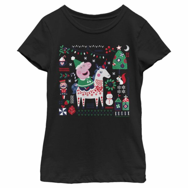 Girl’s Peppa Pig Christmas Unicorn T-Shirt
