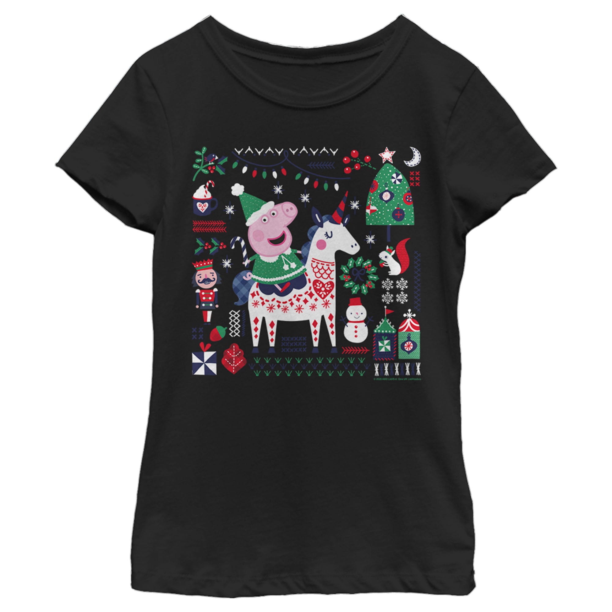 Girl's Peppa Pig Christmas Unicorn T-Shirt Girl's Peppa Pig Christmas Unicorn T-Shirt