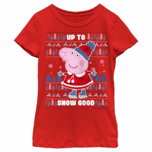 Girl’s Peppa Pig Christmas Up to Snow Good T-Shirt