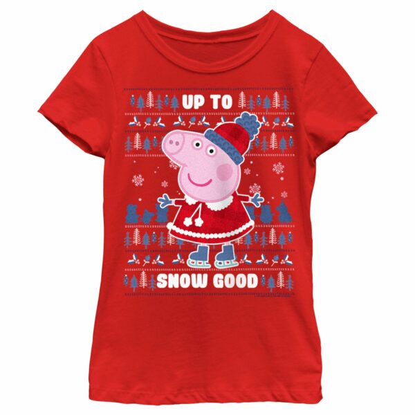 Girl’s Peppa Pig Christmas Up to Snow Good T-Shirt