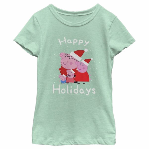 Girl’s Peppa Pig Family Happy Holidays T-Shirt