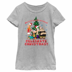 Girl’s Phineas & Ferb We’re Gonna Celebrate Christmas T-Shirt