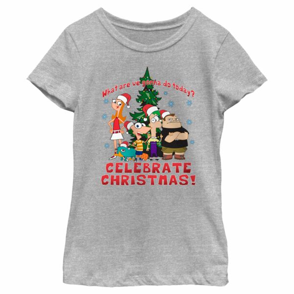 Girl’s Phineas & Ferb We’re Gonna Celebrate Christmas T-Shirt