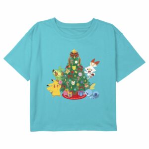 Girl’s Pokemon Christmas Holiday Tree Friends T-Shirt