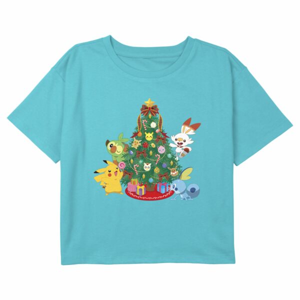 Girl’s Pokemon Christmas Holiday Tree Friends T-Shirt