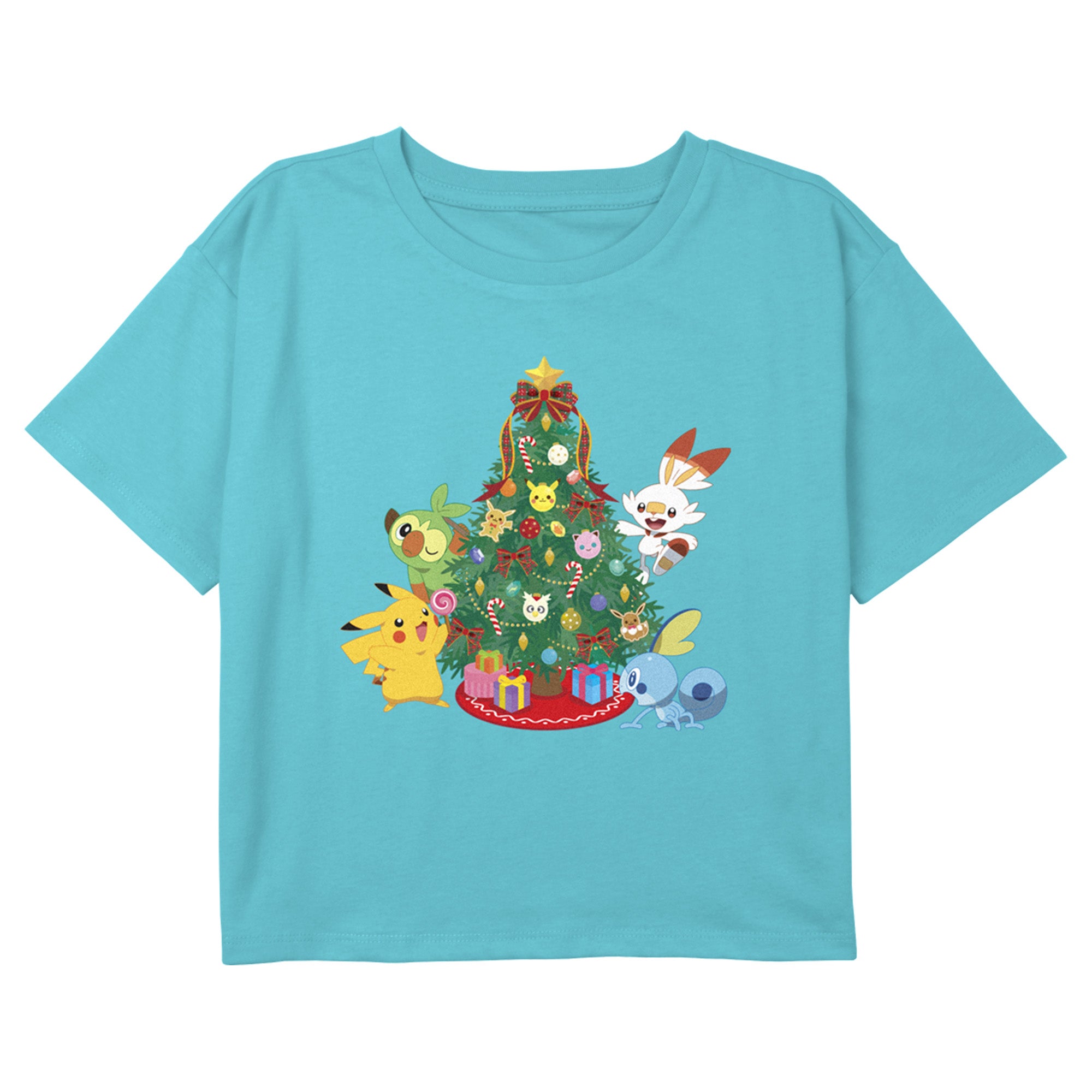 Girl's Pokemon Christmas Holiday Tree Friends T-Shirt Girl's Pokemon Christmas Holiday Tree Friends T-Shirt
