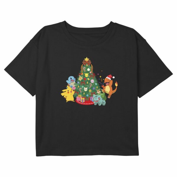 Girl’s Pokemon Christmas Tree Friends Characters T-Shirt