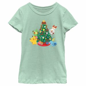 Girl’s Pokemon Christmas Tree Friends T-Shirt