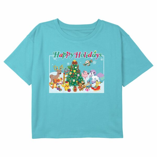Girl’s Pokemon Happy Holidays Crew T-Shirt