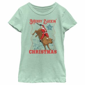Girl’s Professional Bull Riders Merry Buckin’ Christmas T-Shirt