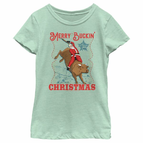 Girl’s Professional Bull Riders Merry Buckin’ Christmas T-Shirt