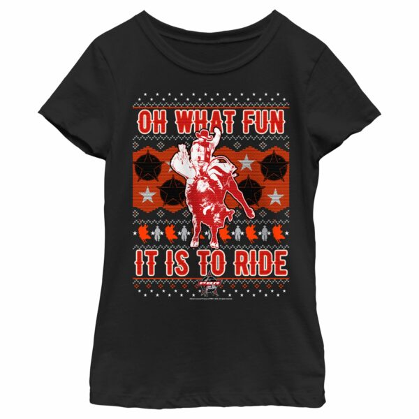 Girl’s Professional Bull Riders Oh What Fun it is to Ride Sweater Print T-Shirt