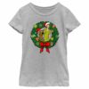 Girl’s Scooby Doo Christmas Shaggy and Scooby Wreath T-Shirt