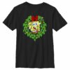 Girl’s SpongeBob SquarePants Christmas Wreath T-Shirt