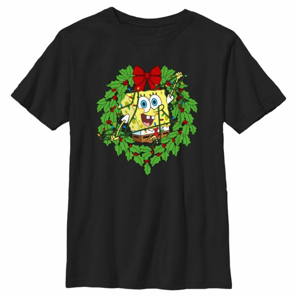 Girl’s SpongeBob SquarePants Christmas Wreath T-Shirt