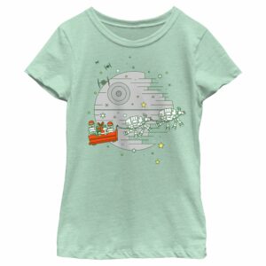 Girl’s Star Wars Christmas Death Star Scene T-Shirt