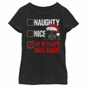 Girl’s Star Wars Christmas Vader Attempt Made T-Shirt