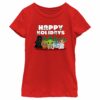 Girl’s Star Wars Happy Holidays Chibi Characters T-Shirt