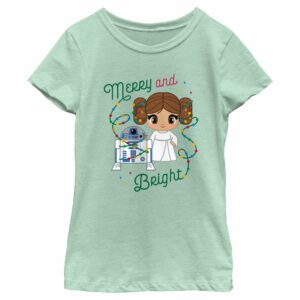 Girl’s Star Wars Merry Leia and R2-D2 T-Shirt