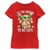 Girl’s Star Wars The Mandalorian Christmas Grogu ‘Tis the Season to be Cute T-Shirt