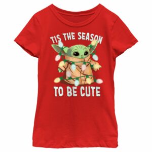 Girl’s Star Wars The Mandalorian Christmas Grogu ‘Tis the Season to be Cute T-Shirt