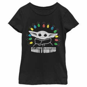 Girl’s Star Wars The Mandalorian Christmas The Child Galaxy’s Greetings T-Shirt