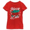 Girl’s Star Wars The Mandalorian Christmas The Child Merry and Cute T-Shirt