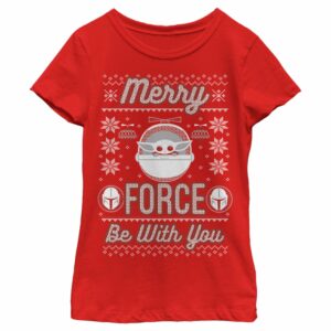 Girl’s Star Wars The Mandalorian Christmas The Child Ugly Space Pod T-Shirt