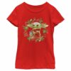 Girl’s Star Wars The Mandalorian Christmas The Child Wreath T-Shirt