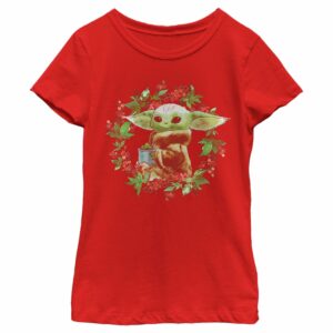 Girl’s Star Wars The Mandalorian Christmas The Child Wreath T-Shirt
