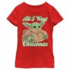 Girl’s Star Wars The Mandalorian Grogu All I Want for Christmas T-Shirt