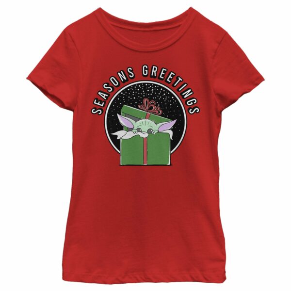 Girl’s Star Wars The Mandalorian Grogu Seasons Greetings T-Shirt