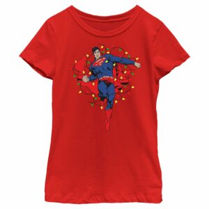 Girl’s Superman Christmas Lights T-Shirt