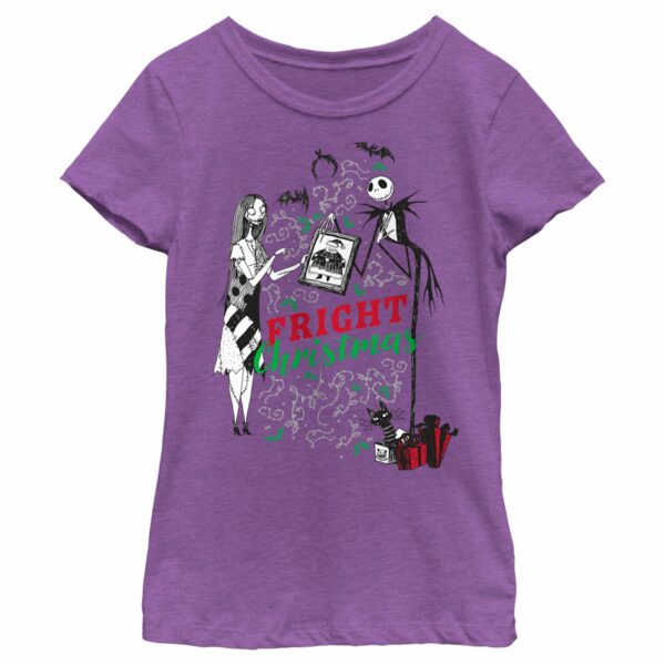 Girl’s The Nightmare Before Christmas Fright Christmas Jack and Sally T-Shirt