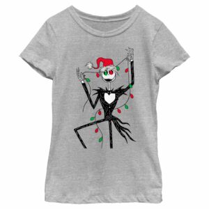 Girl’s The Nightmare Before Christmas Jack Christmas Lights T-Shirt