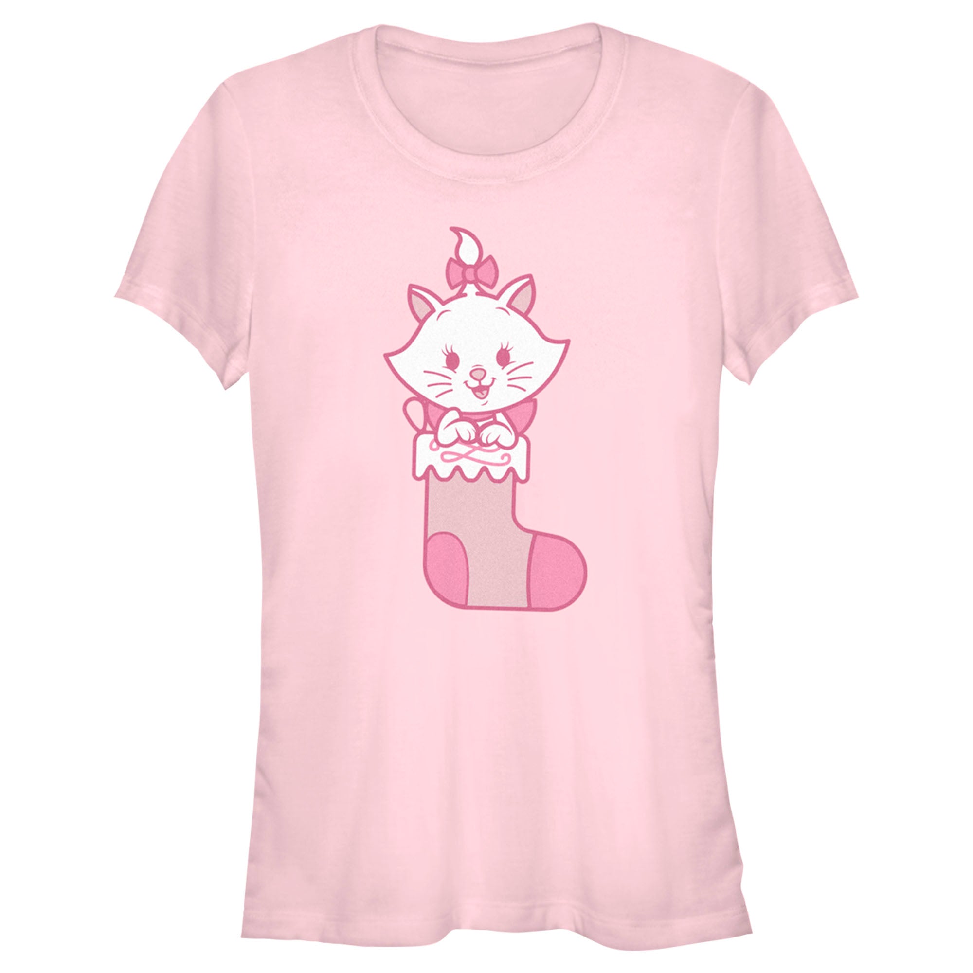 Junior's Aristocats Marie Christmas Stocking T-Shirt Junior's Aristocats Marie Christmas Stocking T-Shirt