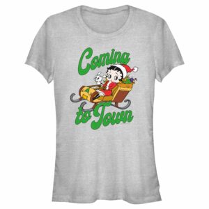 Junior’s Betty Boop Christmas Coming to Town Pudgy T-Shirt