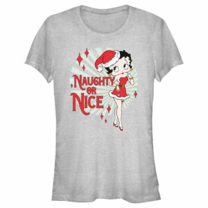 Junior’s Betty Boop Christmas Naughty or Nice Betty T-Shirt