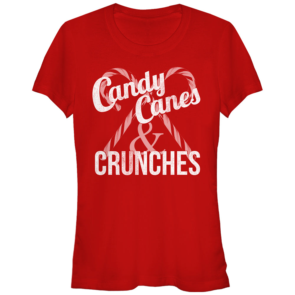 Junior's CHIN UP Christmas Candy Canes and Crunches T-Shirt Junior's CHIN UP Christmas Candy Canes and Crunches T-Shirt
