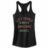 Junior’s CHIN UP Christmas Cuddles & Movies Racerback Tank Top