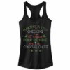 Junior’s CHIN UP Christmas Wine or Cocktail Racerback Tank Top