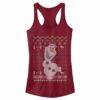 Junior’s Frozen Ugly ChristmasOlaf Sven Racerback Tank Top