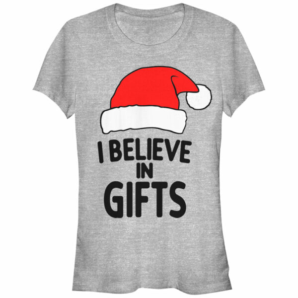 Junior’s Lost Gods Christmas Believe in Gifts T-Shirt